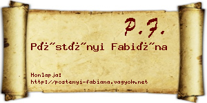Pöstényi Fabiána névjegykártya